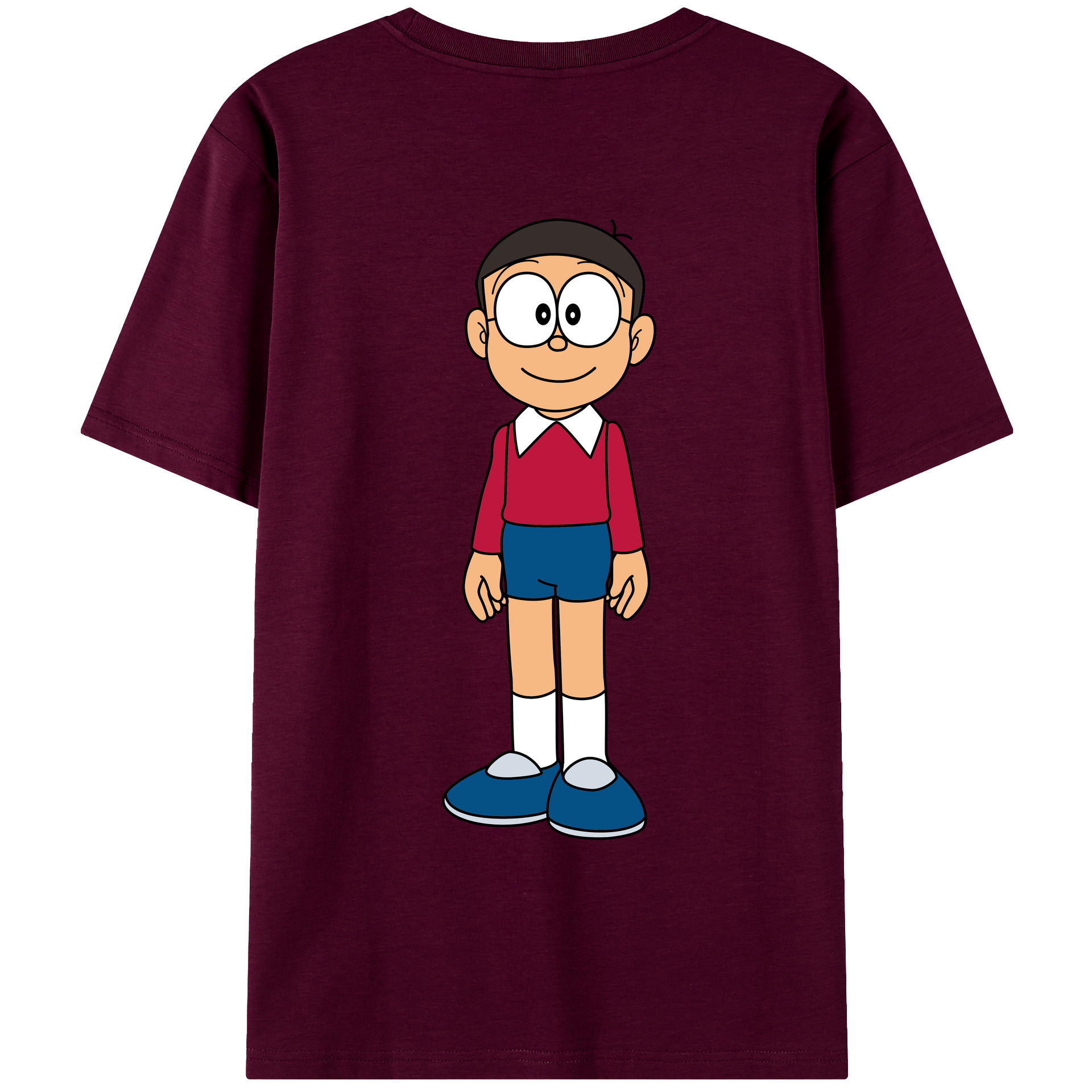 （画像用） ドラえもん 野比 のび太 Doraemon Nobita Nobi レディース半袖Tシャツ(バックプリント)